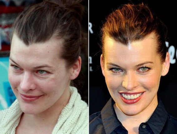 Mila Jovovich bez makijażu