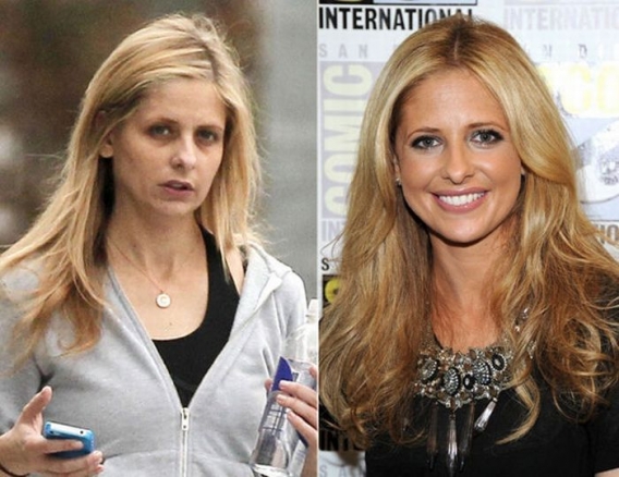 Sarah Michelle Gellar bez makijażu